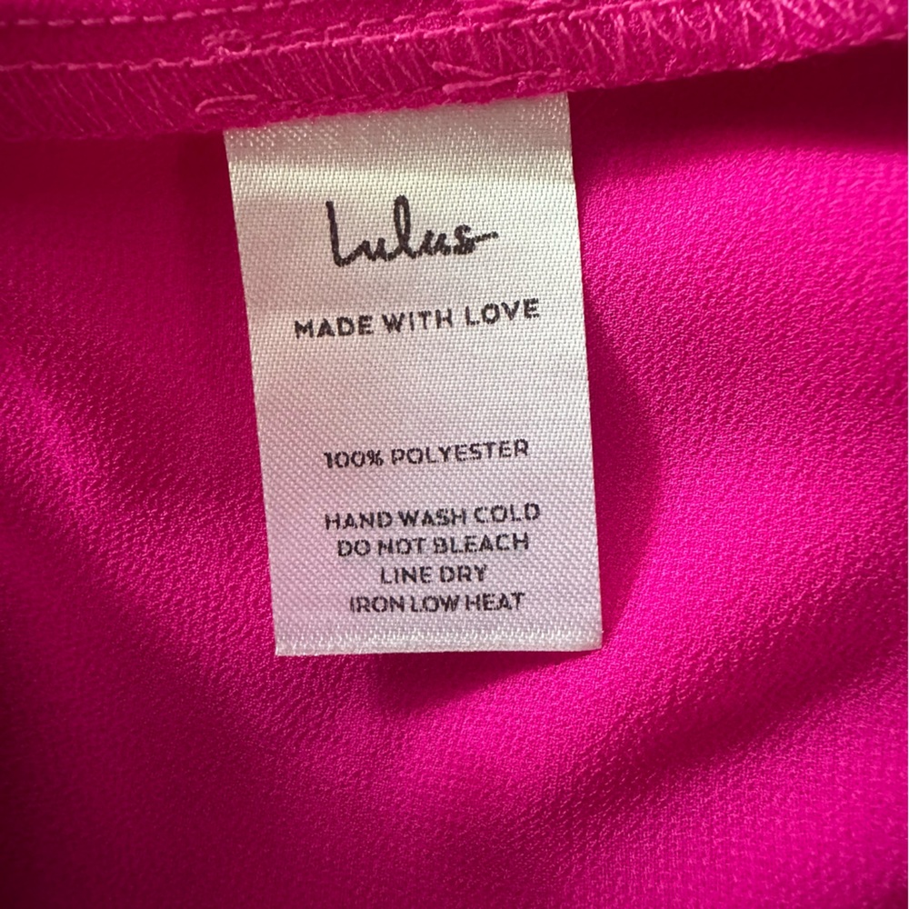 NWT Lulus Resortwear Bright Magenta Sheer Maxi Slip Dress Cover-Up Size Medium - Picture 13 of 15